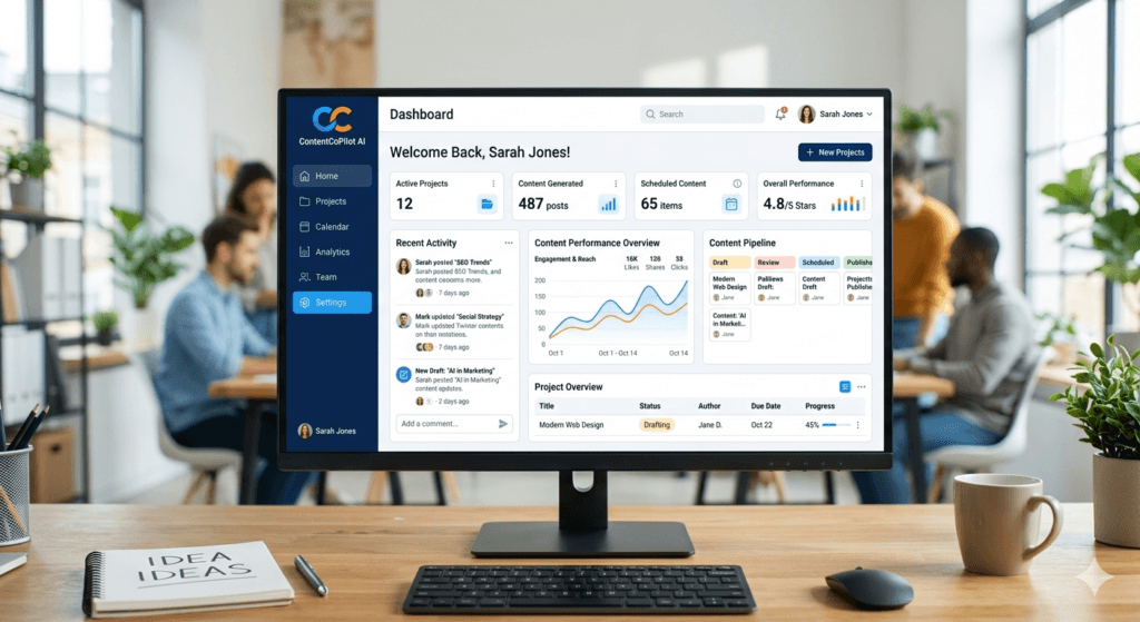 ContentCoPilot AI Dashboard Interface
